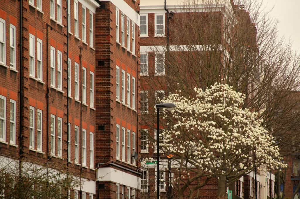 Huge British apartment buildings