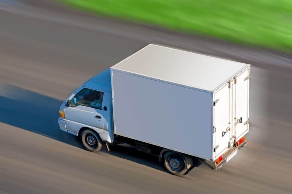 A mover's truck on the road