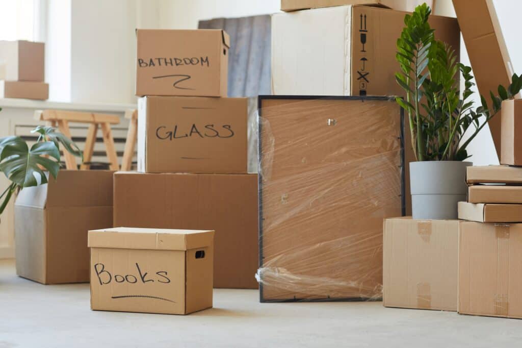 Boxes written with destination rooms or content